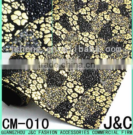 24*40cm blue color lace rhinestone hot fix Rhinestone mesh