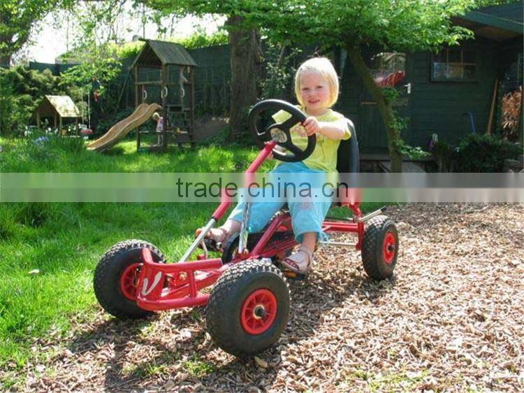 Pedal go kart for inflatable track racing field
