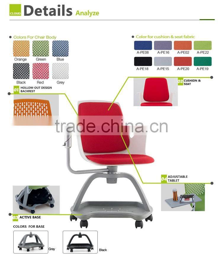 2016 creative design school chair with tablet