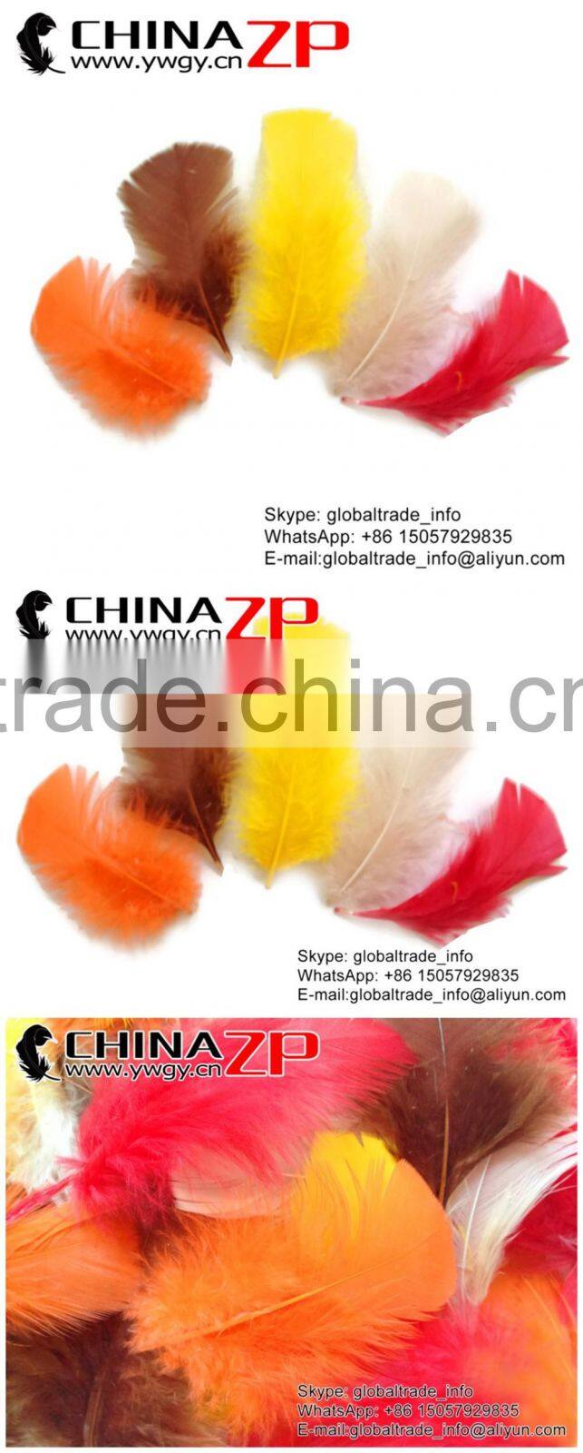 ZPDECOR Wholesale Plumage Bulk Dyed Mix Colors Turkey Flat T-Base Body Feathers