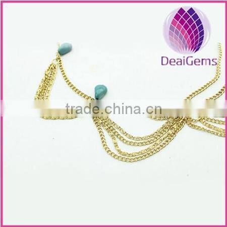 women birthday gift alloy chain,tophus beads indian hair jewelry,head accessory