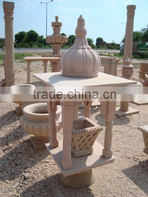 New Design sandstone carving yellow gazebo , Outdoor marble gazebo