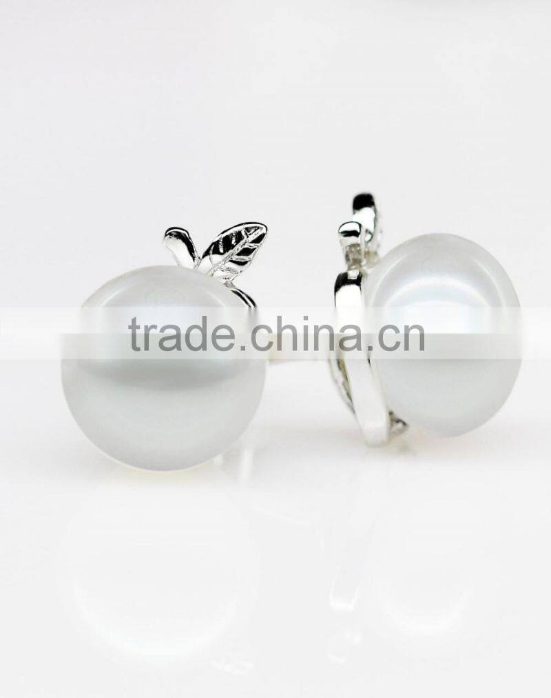 AAA freshwater pearl earring 9-10mm fashion white button pearl earring