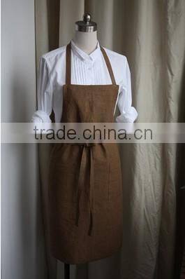 Japanese style 100% flax custom linen bib apron,long bib apron