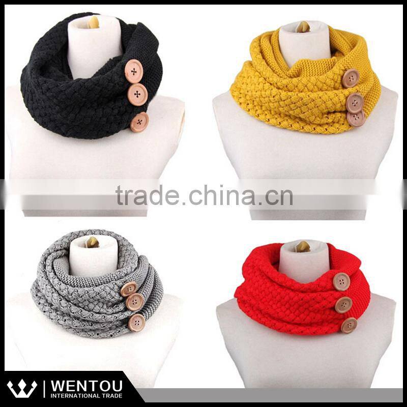 Wholesale Infinity Button knitted scarf
