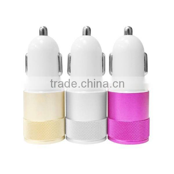 Universal metal dual USB 2 port car charger 5V/2.1A for Samsung LG Moto Sony mobile phone tablet