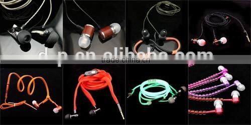China supplier noise cancelling spring extension cable metal earbuds in ear earphone