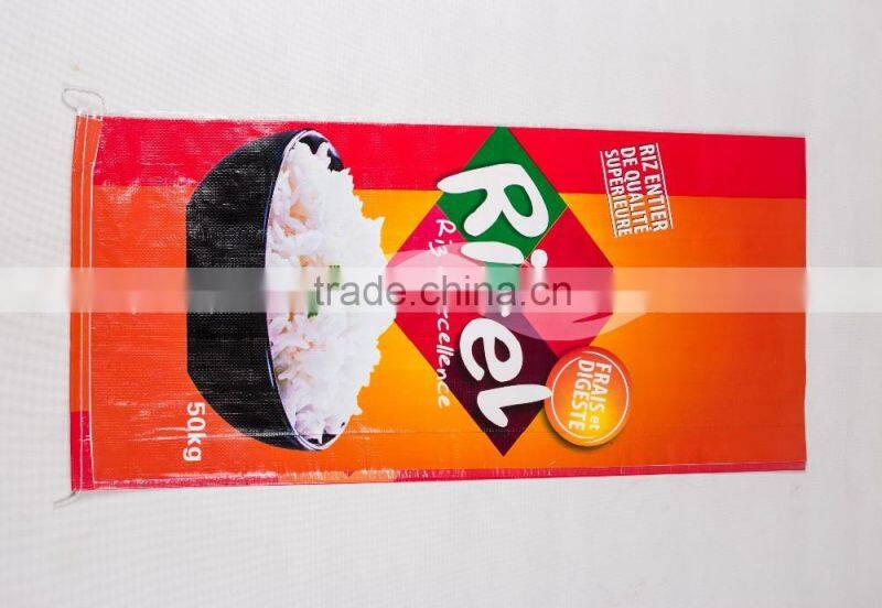 Bopp laminated pp woven bag for 25kg 50kg rice packing