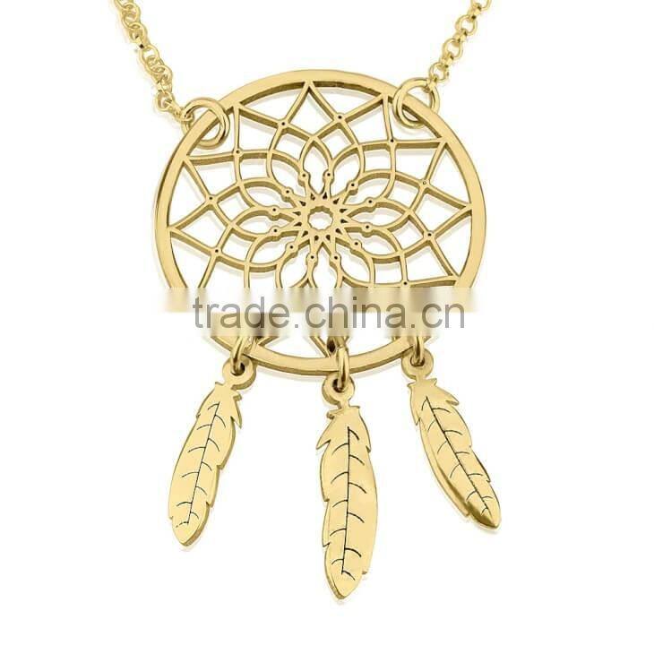 with tassel enamel dream catcher necklace (QD-046)