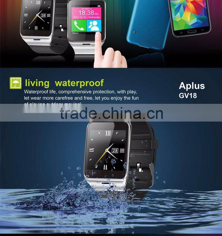 GV18 Smartwatch Bluetooth Sport Fitness Pedometer Camera Clock Bracelet Touch Screen Smart Watch Android Mobile Cell Phone