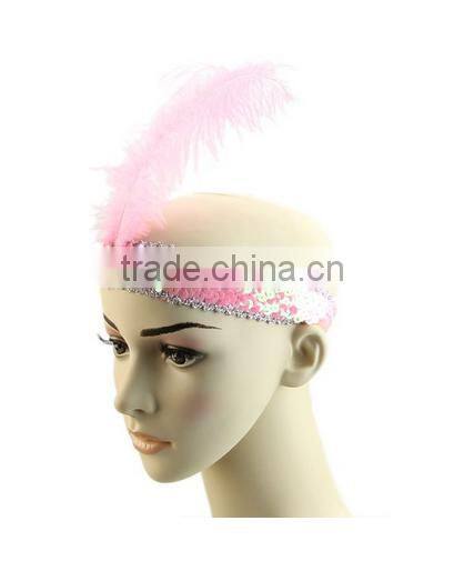 Headband Costume Accessory-3colors Ostrich feather