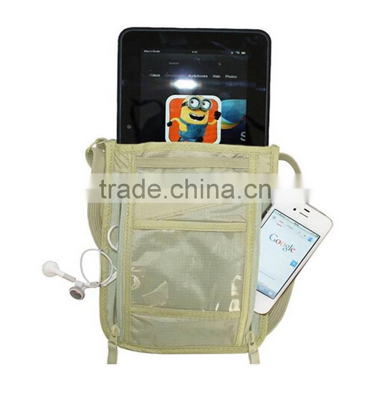 RFID blocking passport holder stash pouch money security travelling neck wallet