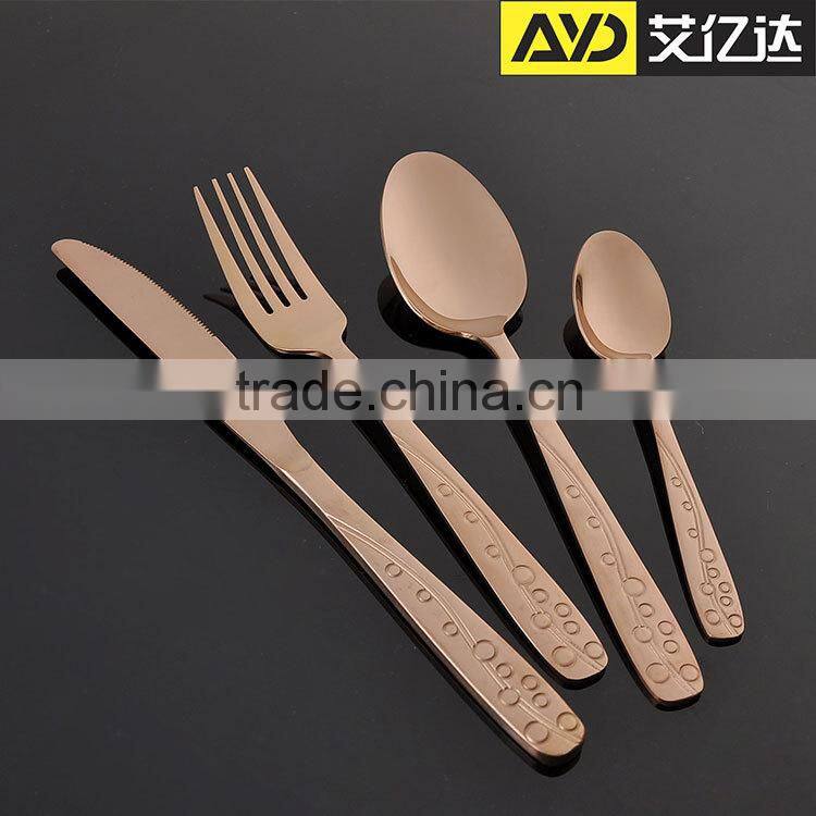 gorgeous and exalted ! Guangdong Aiyida gold plated cutlery