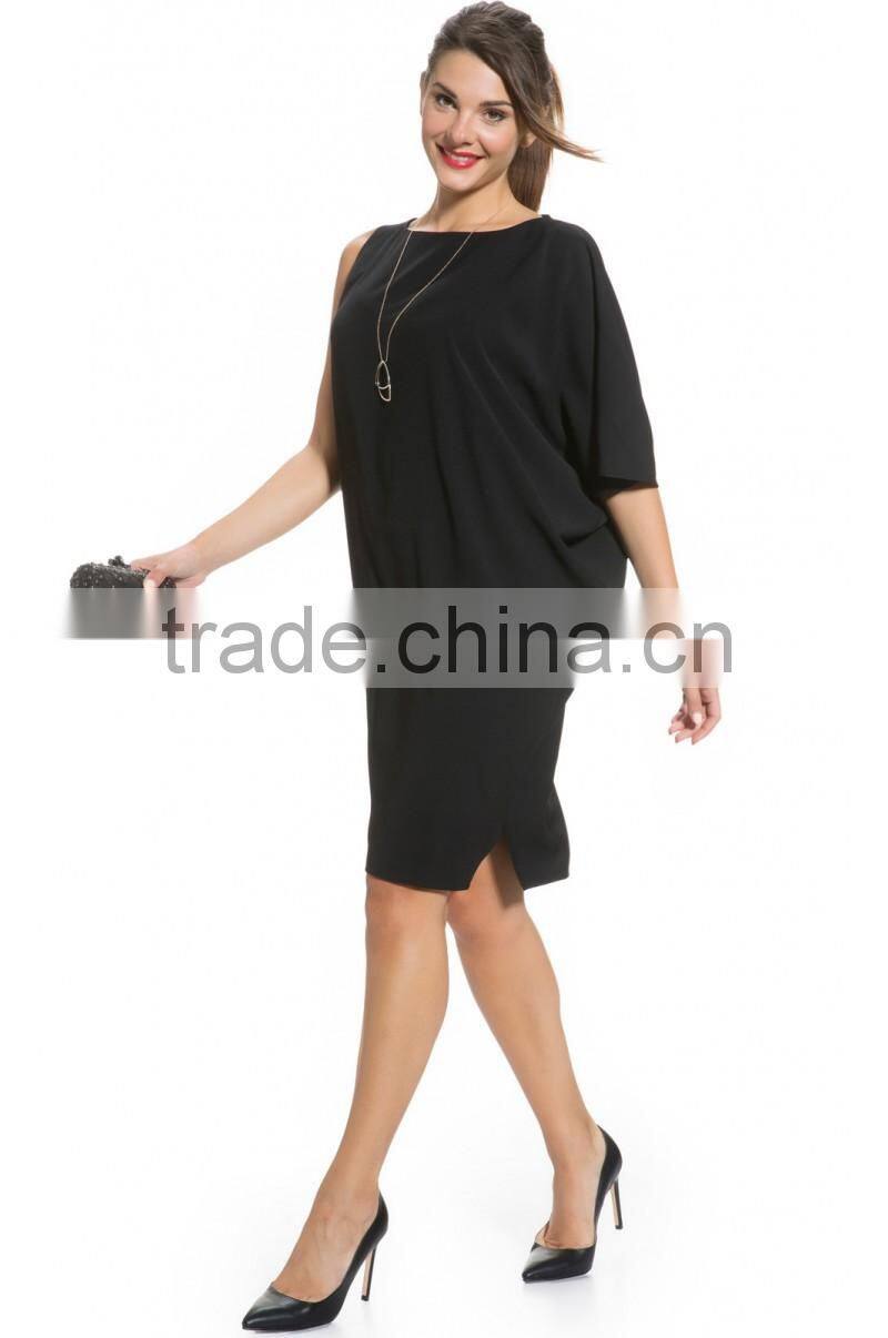 DRAPE SLEEVE MATERNITY DRESS IN BLACK maternity clothes,one shoulder maternity clothing, preganet dress