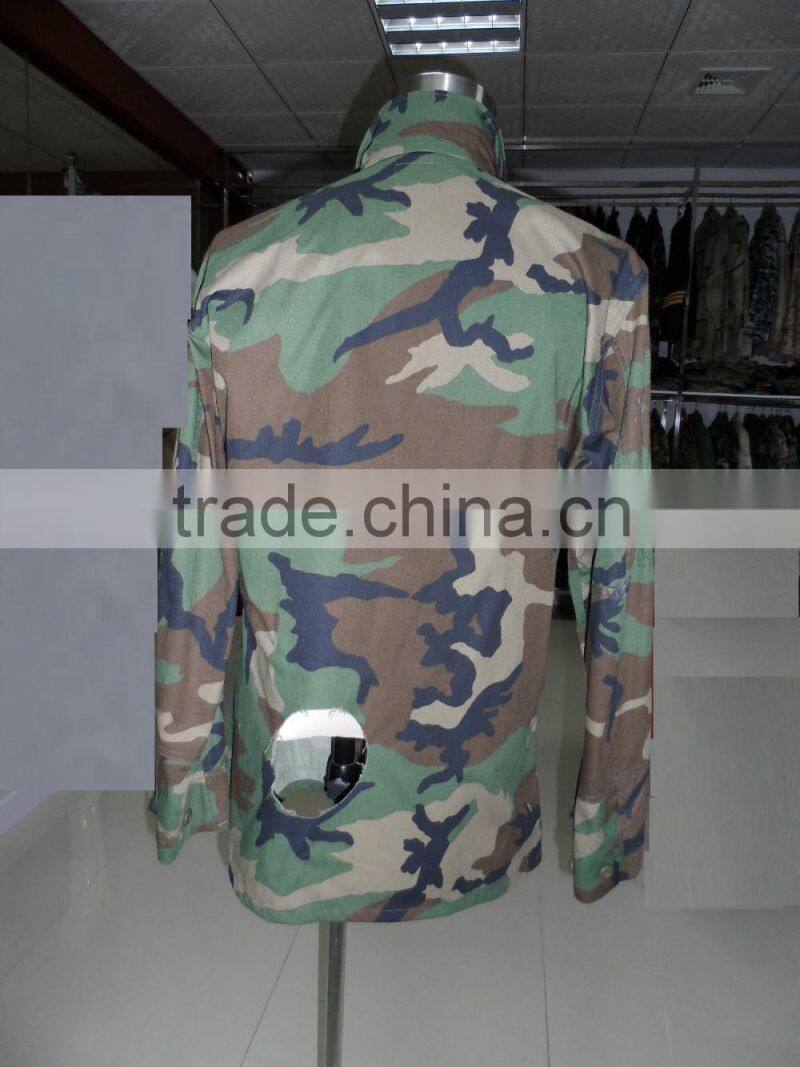 OEM cotton polyester ripstop canadian army woodland camouflage army comba uniform