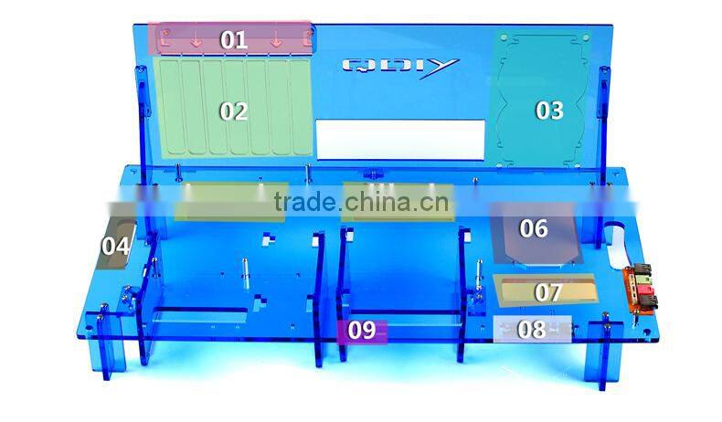 PC-D666X Hot Sale Blue Acrylic Computer Case Fabrication