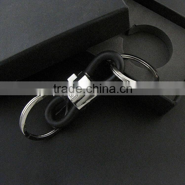 New Design Cool Personalised Luxury Manual metal Leather Keychain Car Key Chain Key Ring Birthday Gift For Man Women