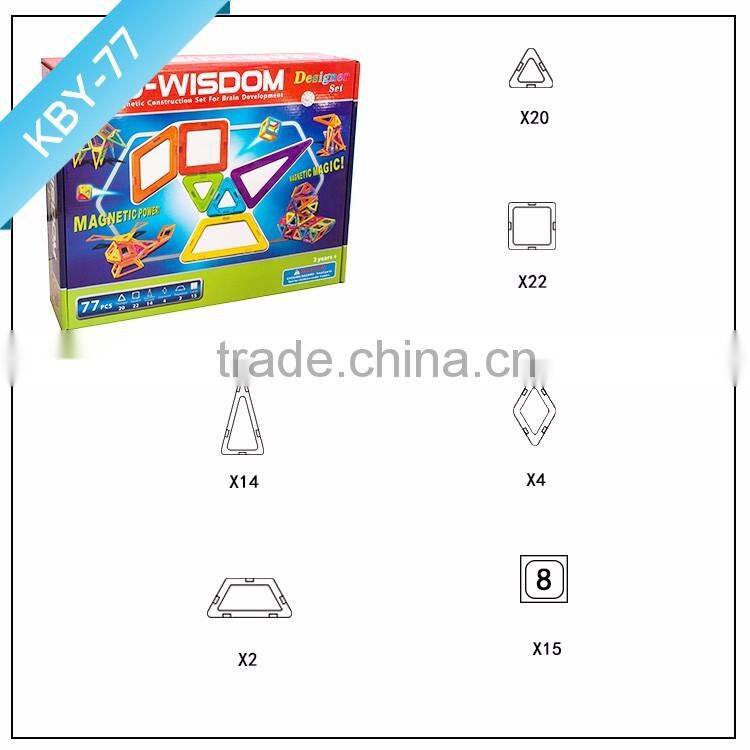 MAG-WISDOM 77pcs Magnet Construction Tiles Toys
