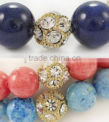 Multi color pashmina style lucky beads bracelet