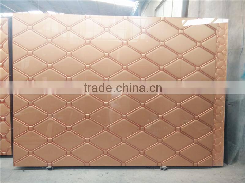 phantom 3d patterned Glass panel for bedroom background wall glass