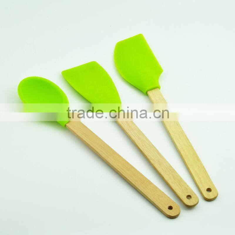 High quality 5pcs silicone spatula with wooden handle