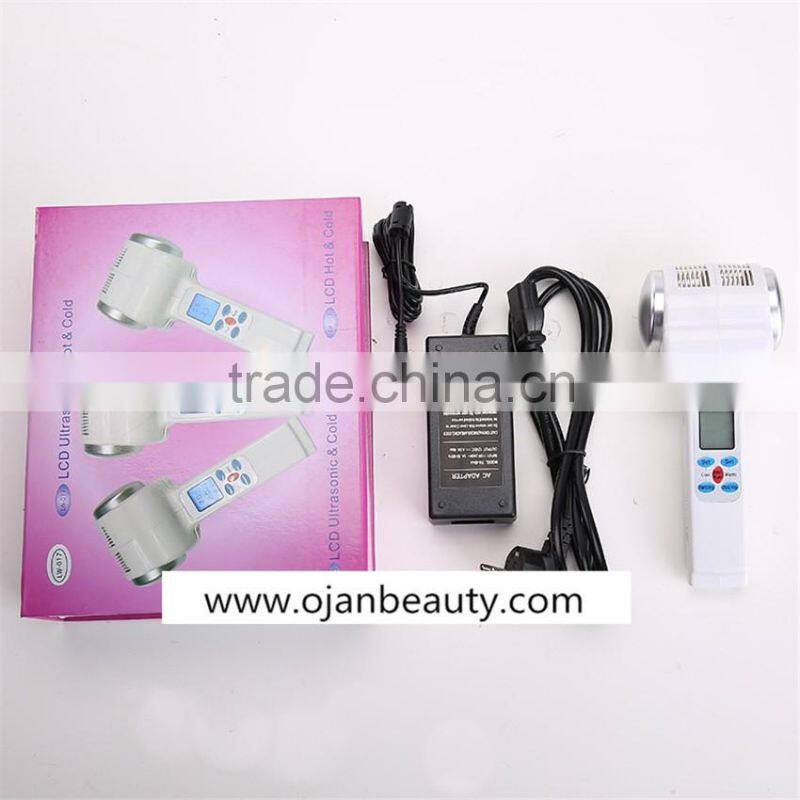 3 in 1 LCD Ultrasonic hot & cold hammer for skin tightening