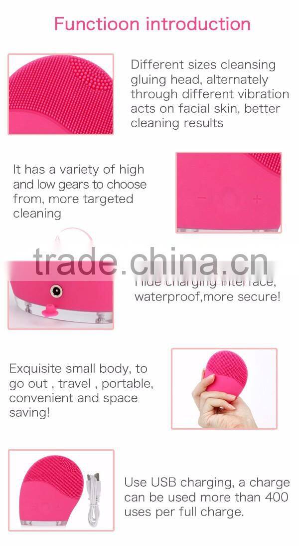 Wholesale Rechargeable Handheld Silicon Electric Facial Dead Skin Removal Cleansing Brush Massage Therapy Machine
