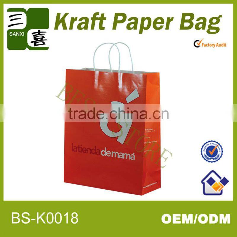 Twisted handle kraft paper gray bags