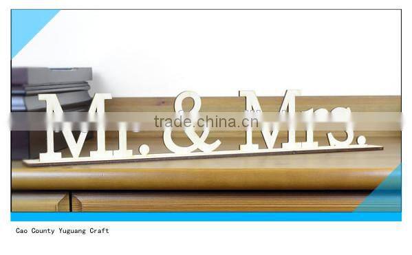 Freestanding Home Decor Mr & Mrs Wood Word Sign