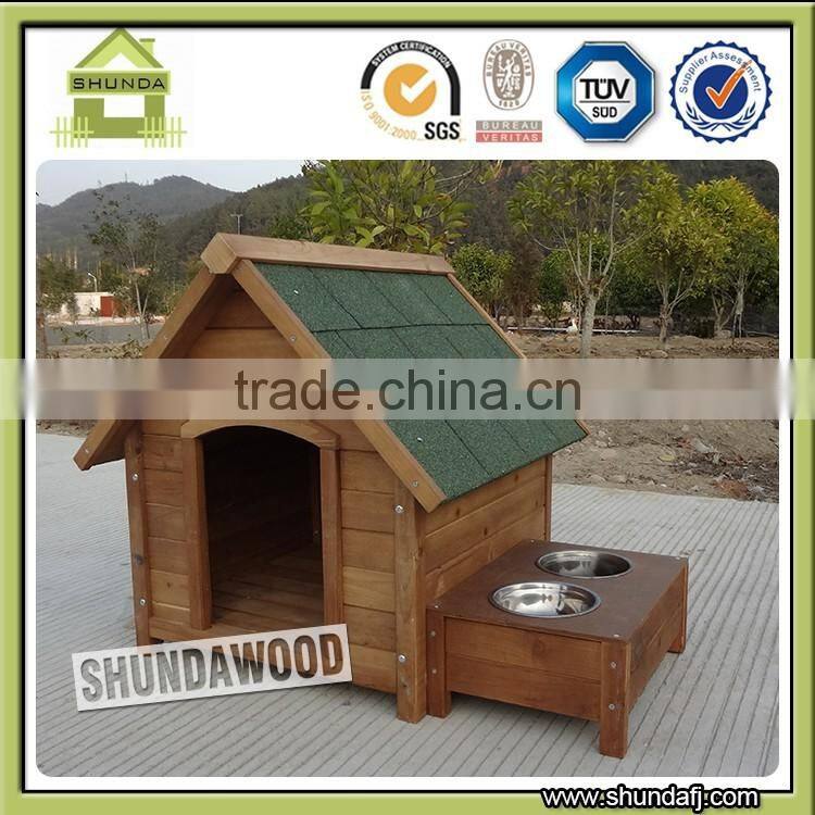 SDD02 Wooden Dog Products stainless steel bowl Dog Feeders design