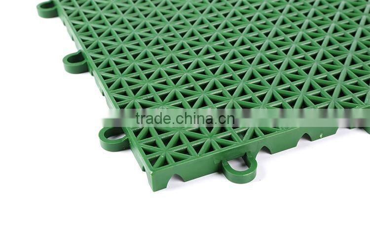 Easy clean outdoor interlocking plastic floor tiles for garden