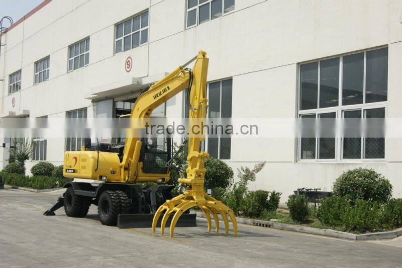 8 ton wheel excavator with grab bucket