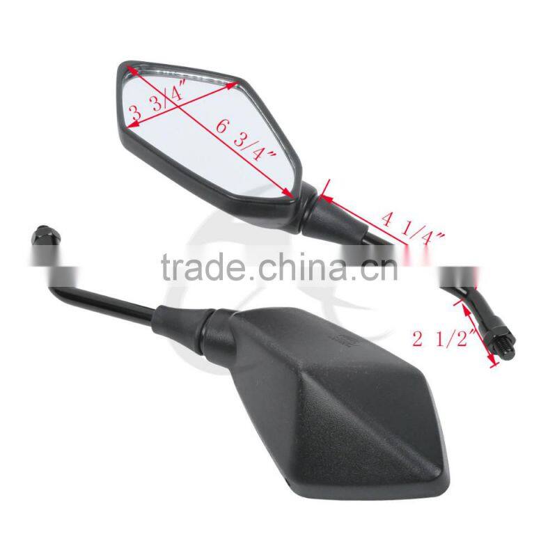 Universal 10mm Left Right Side Black Rear View Mirror For Honda Kawasaki Suzuki