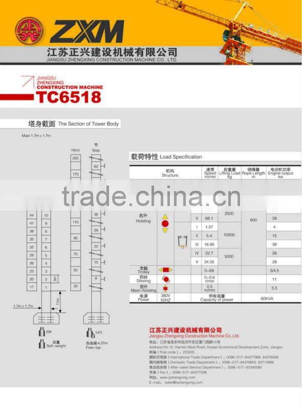 Tower crane--topkit TC6018/QTZ160--CANMAX