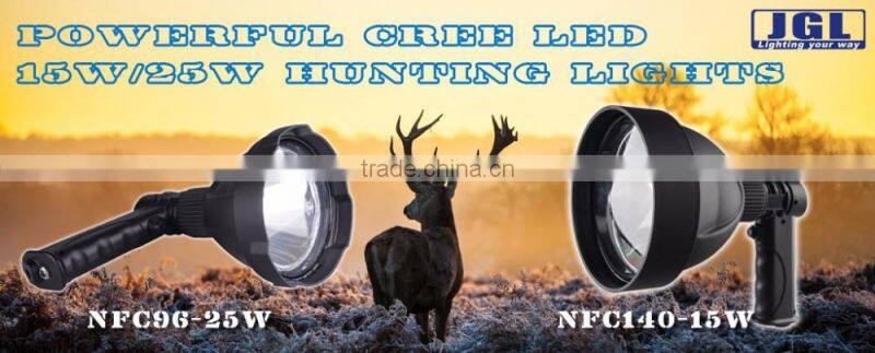 rechargeable outdoor night search light 12v CREE LED camping equipment and hunting torch light IP65 5JG-NFC140-15W