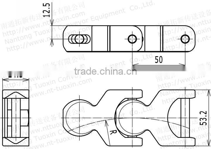 1700 Multiflex Plastic Conveyor Chain for Bakery Applications