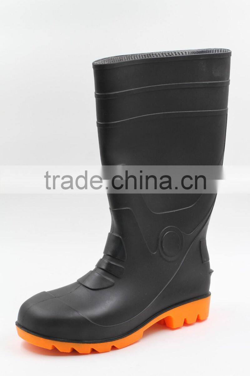 Red black good quality Safety shoes with steel toe,pvc safety boots
