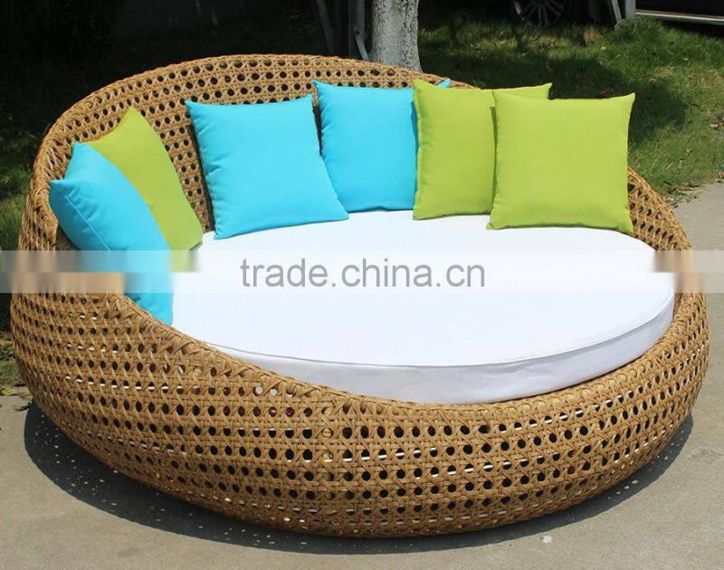 Modern Sofa Sunbed Rattan Round Bed Used Patio Furniture