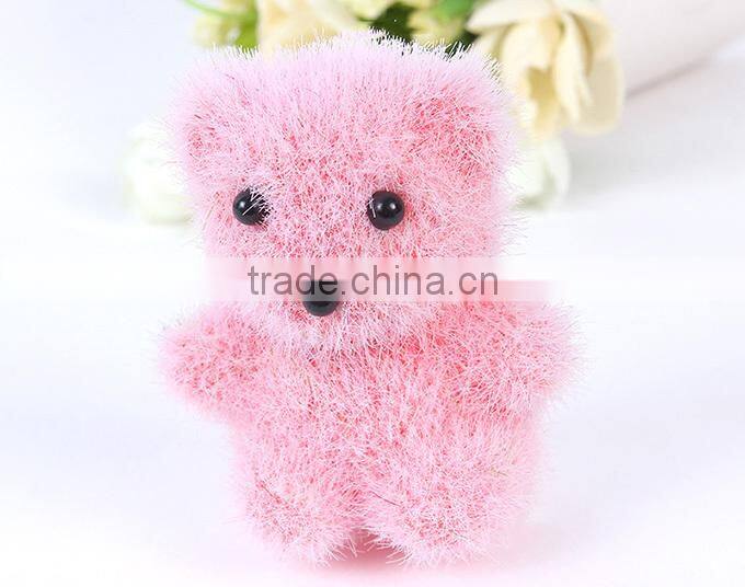 Creative potted decor handmade simulation bear flocked animals toy