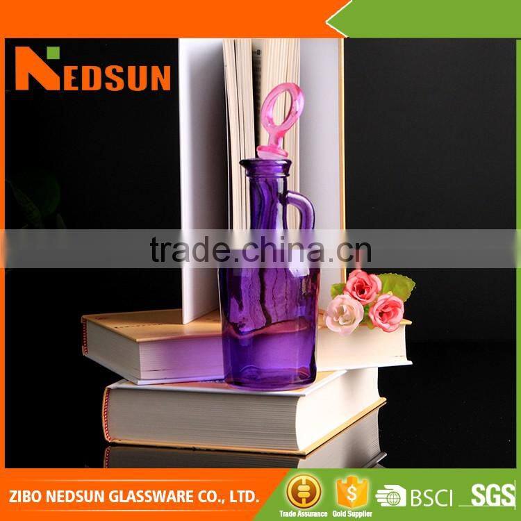 Fancy 250ml olive oil glass bottle with handle