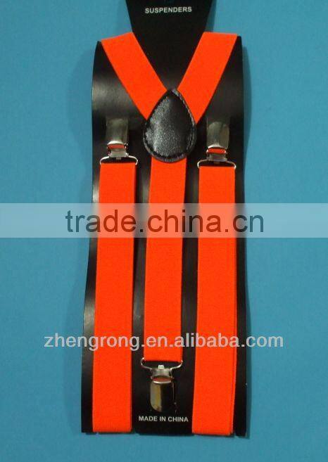 Lady's cheap elastic new fashion design orange suspenders