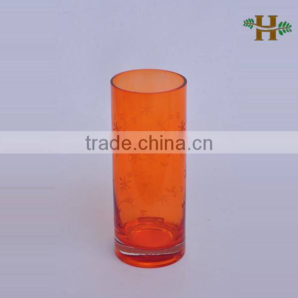 Handmade thick glass vase tall cylinder glass vase