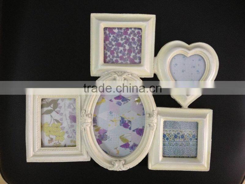Handmade collage heart photo frames with multiple photo picture frames