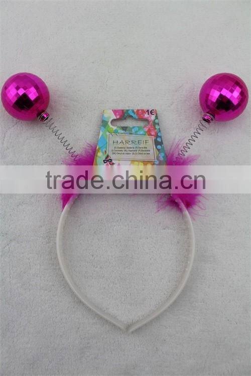 Halloween ball headband party ball hairband with feather