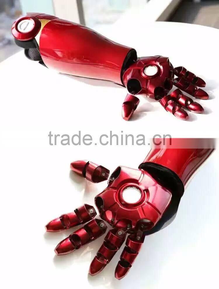 New arrival cool ironman arm 1:1 wearable MK7 Flashing Light Arm gloves,Cosplay Costume Remote Control Gloves With LED Light