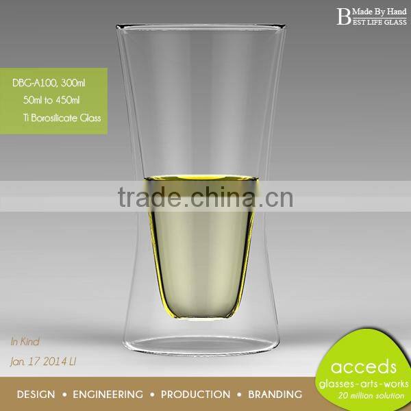 Stylish Handmade Wide Mouth Drinking Glass Cup