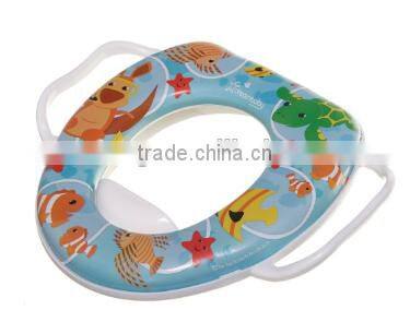 Easy clean soft potty seat with handle/ Children toilet seat