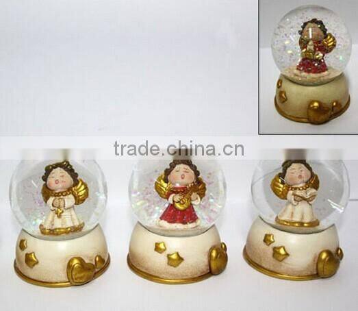 Custom mini cartoon angel baby resin angel snow ball