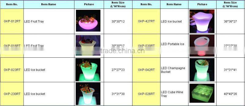 led remote control waterproof colorful PE bottle holder