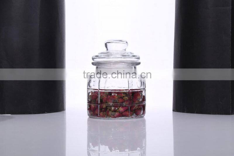 350ml Clear Airtight Decorative Glass Canisters with Glass Lid